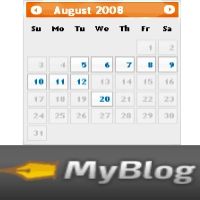 AJAX-календарь для MyBlog