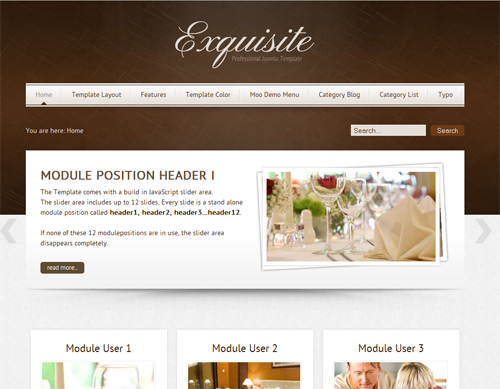 JP Exquisite - шаблоны joomla ресторан
