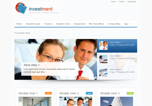 JP Investment - бизнес шаблоны joomla