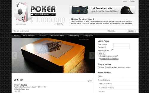 JP Poker - joomla шаблоны казино