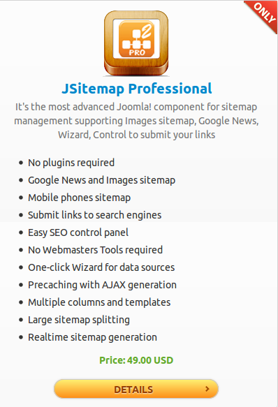 JSitemap PRO v2.4 - карта сайта для Joomla