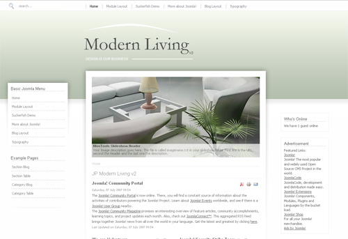 JP Modern Living v2 - шаблон портала для joomla