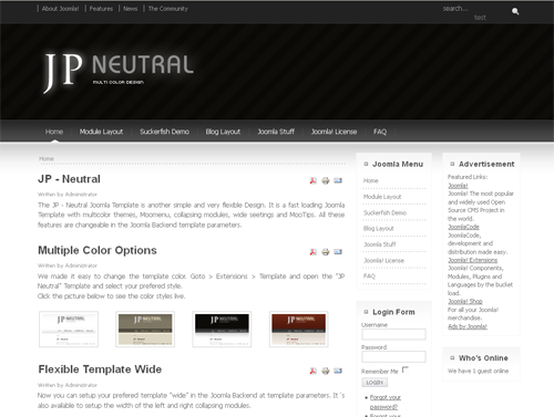 JP Neutral - шаблон портала для joomla