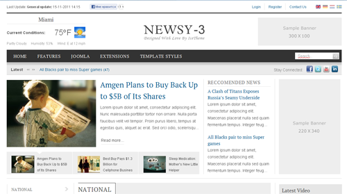 IT newsy 3 - шаблон новостного портала joomla